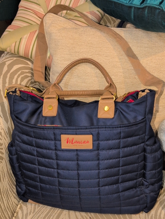 Handbags - Quilted Navy Mamarn Unisex Baby Bag